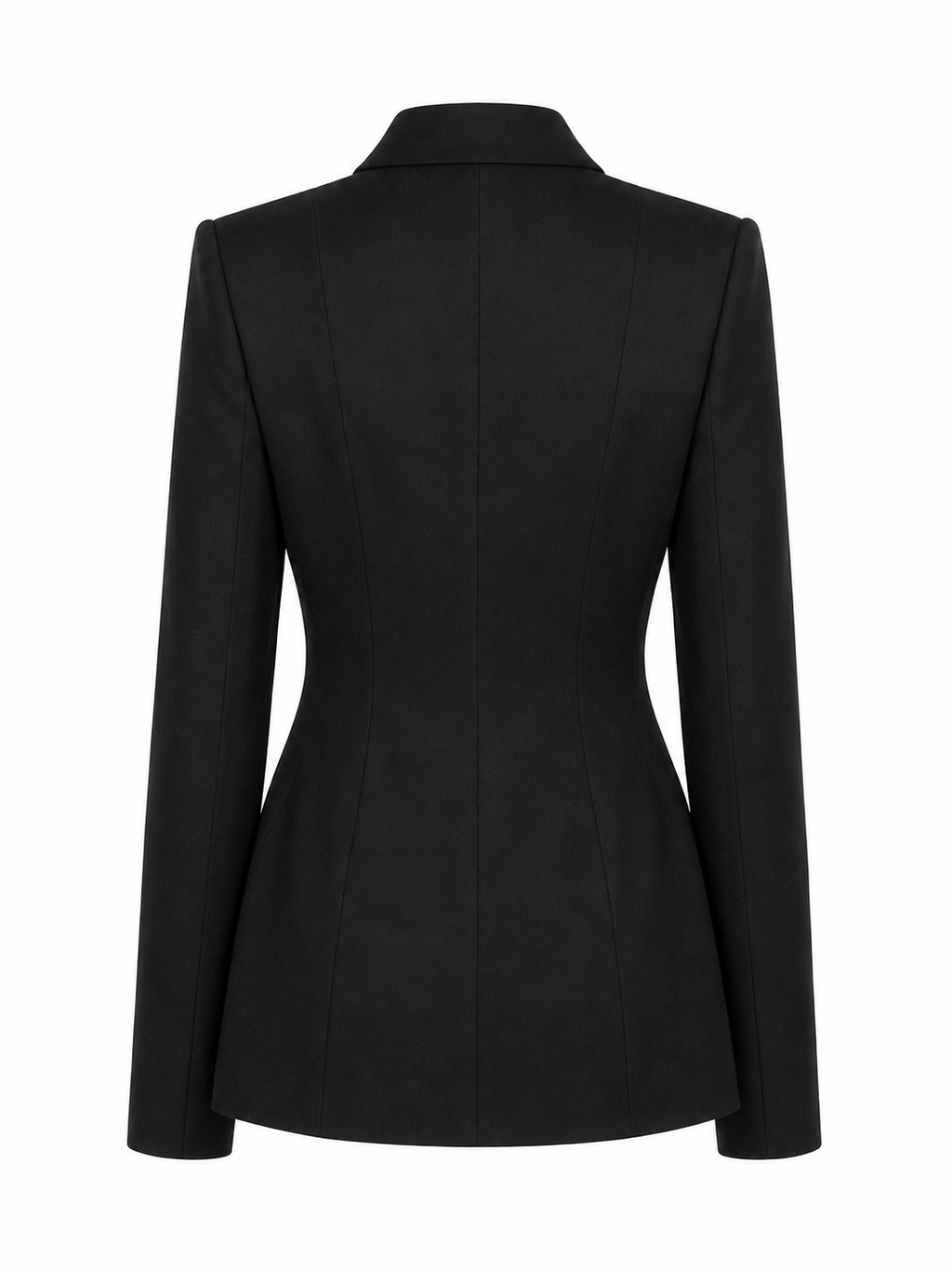 Black Shirt-Collar Tailored Blazer