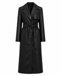 Faux Leather Trench Coat