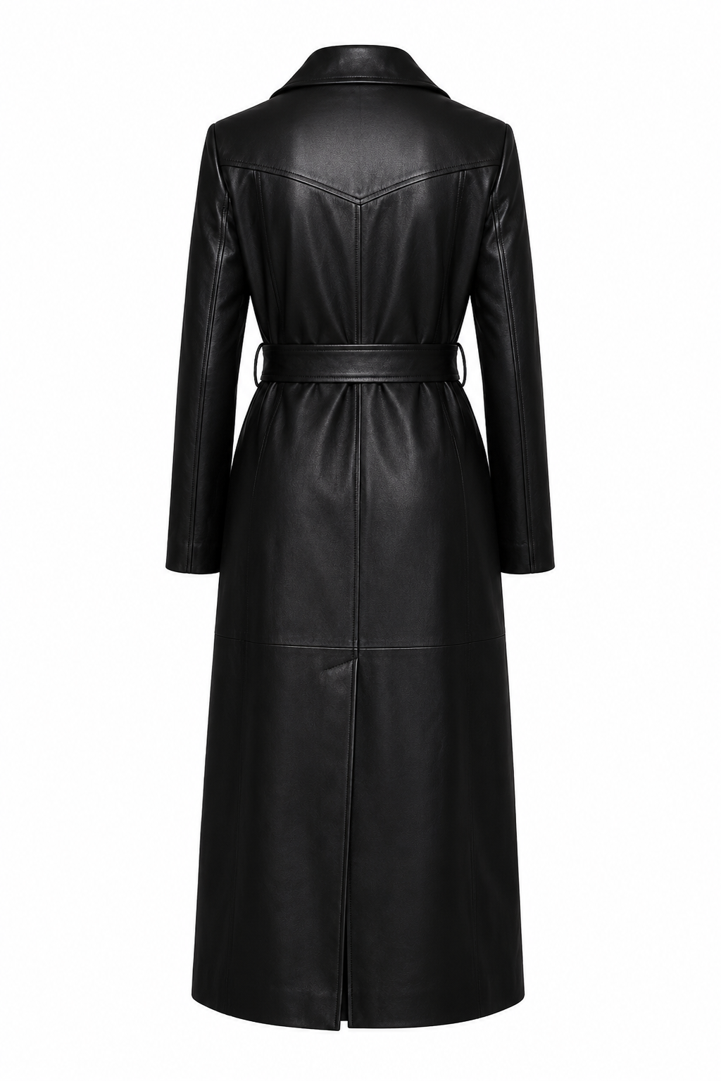 Faux Leather Trench Coat
