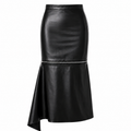 Faux Leather Midi-to-Mini Skirt