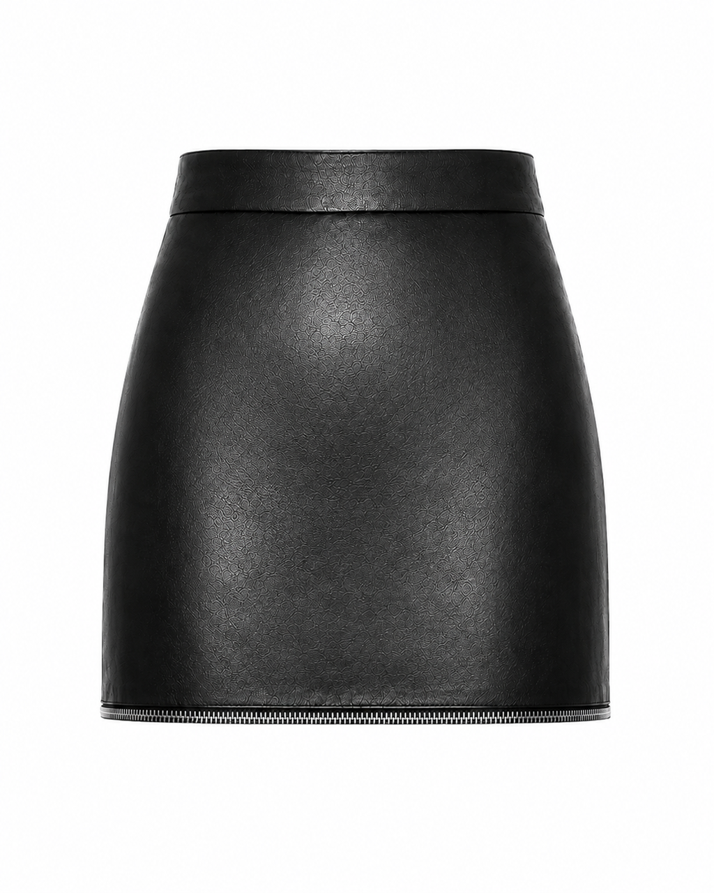 Faux Leather Midi-to-Mini Skirt
