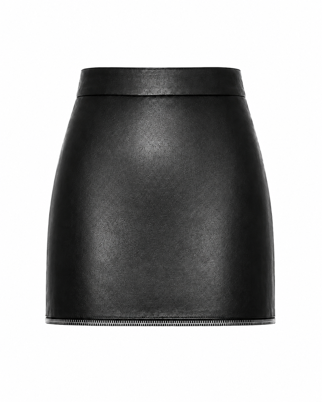Faux Leather Midi-to-Mini Skirt