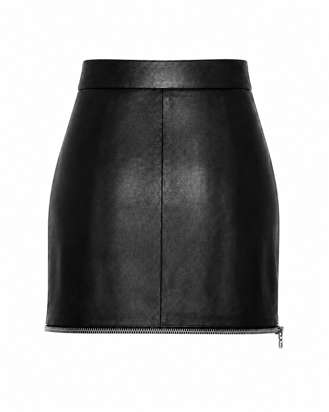 Faux Leather Midi-to-Mini Skirt