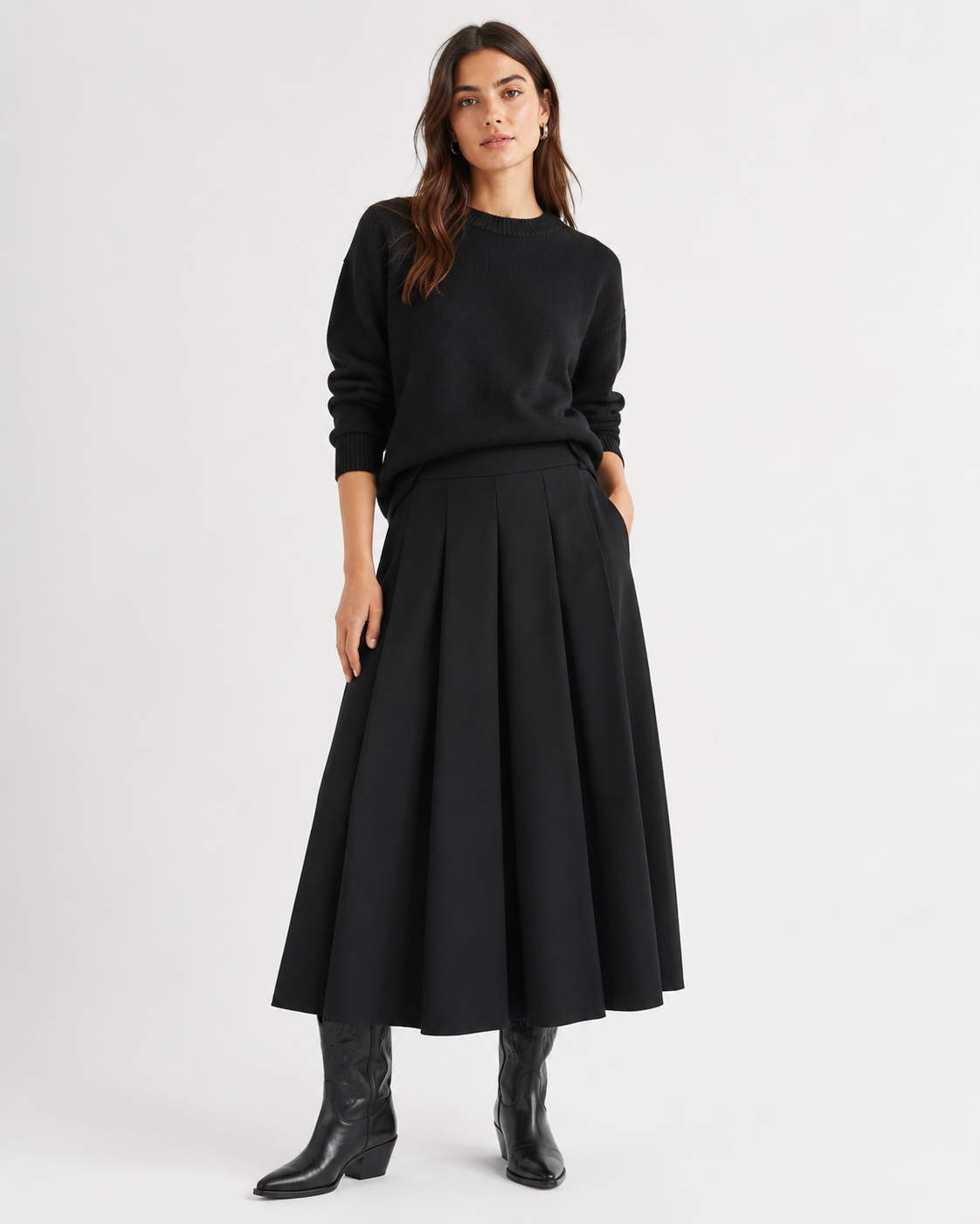 Black Pleated Culottes