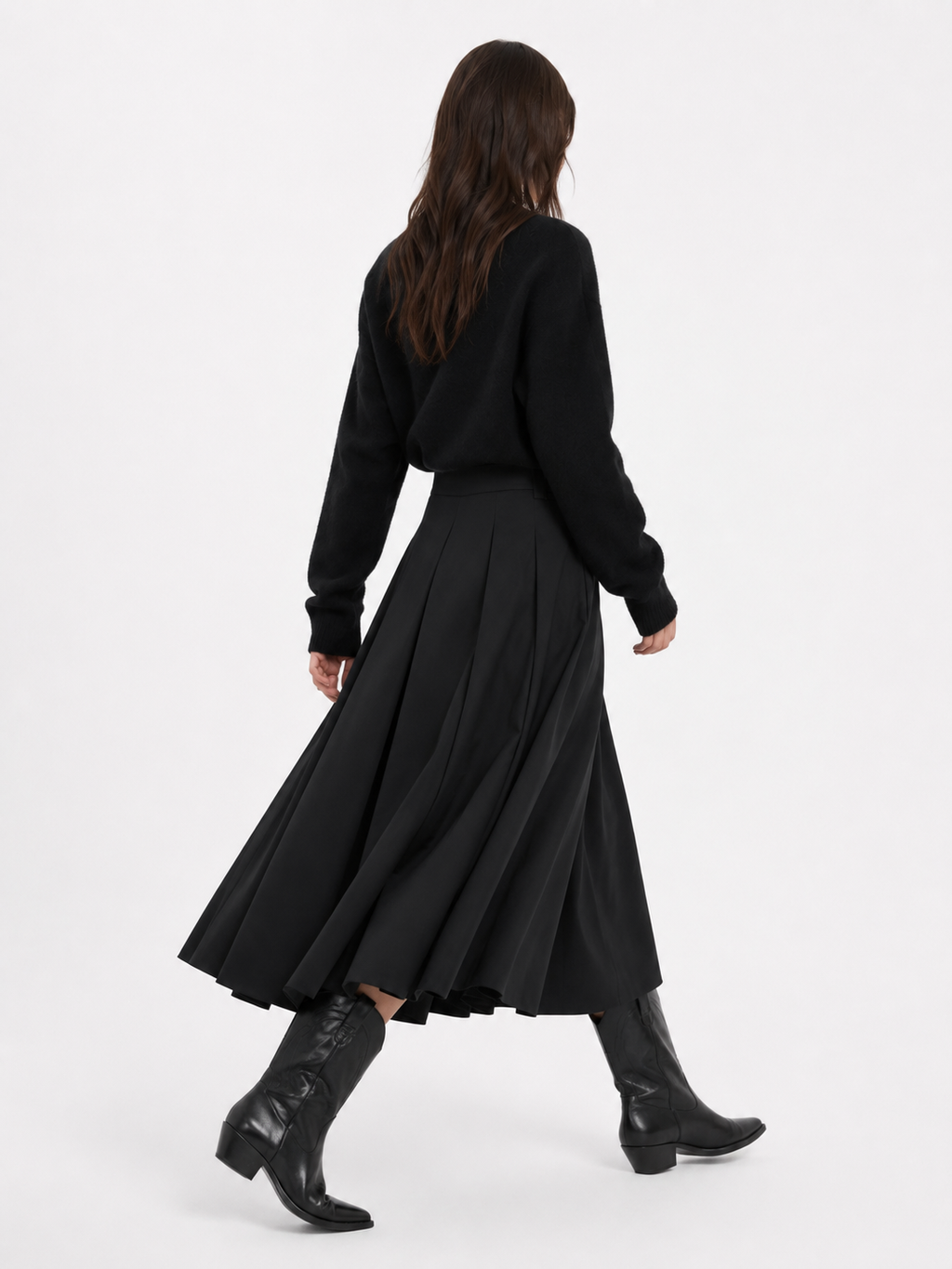 Black Pleated Culottes
