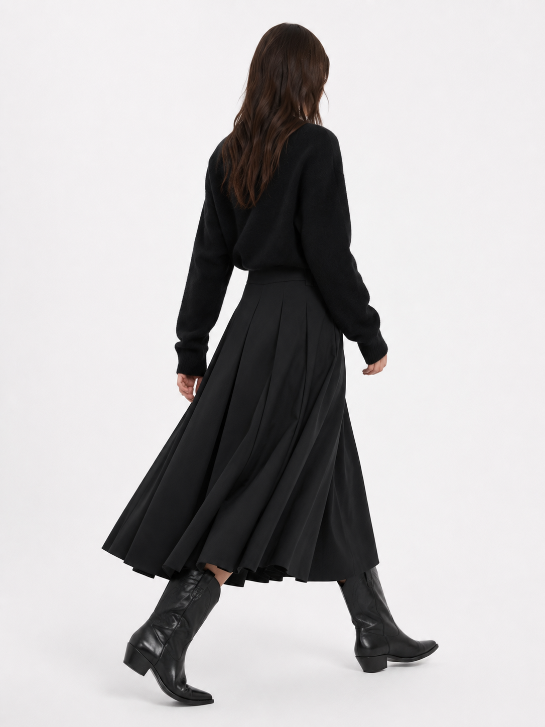 Black Pleated Culottes