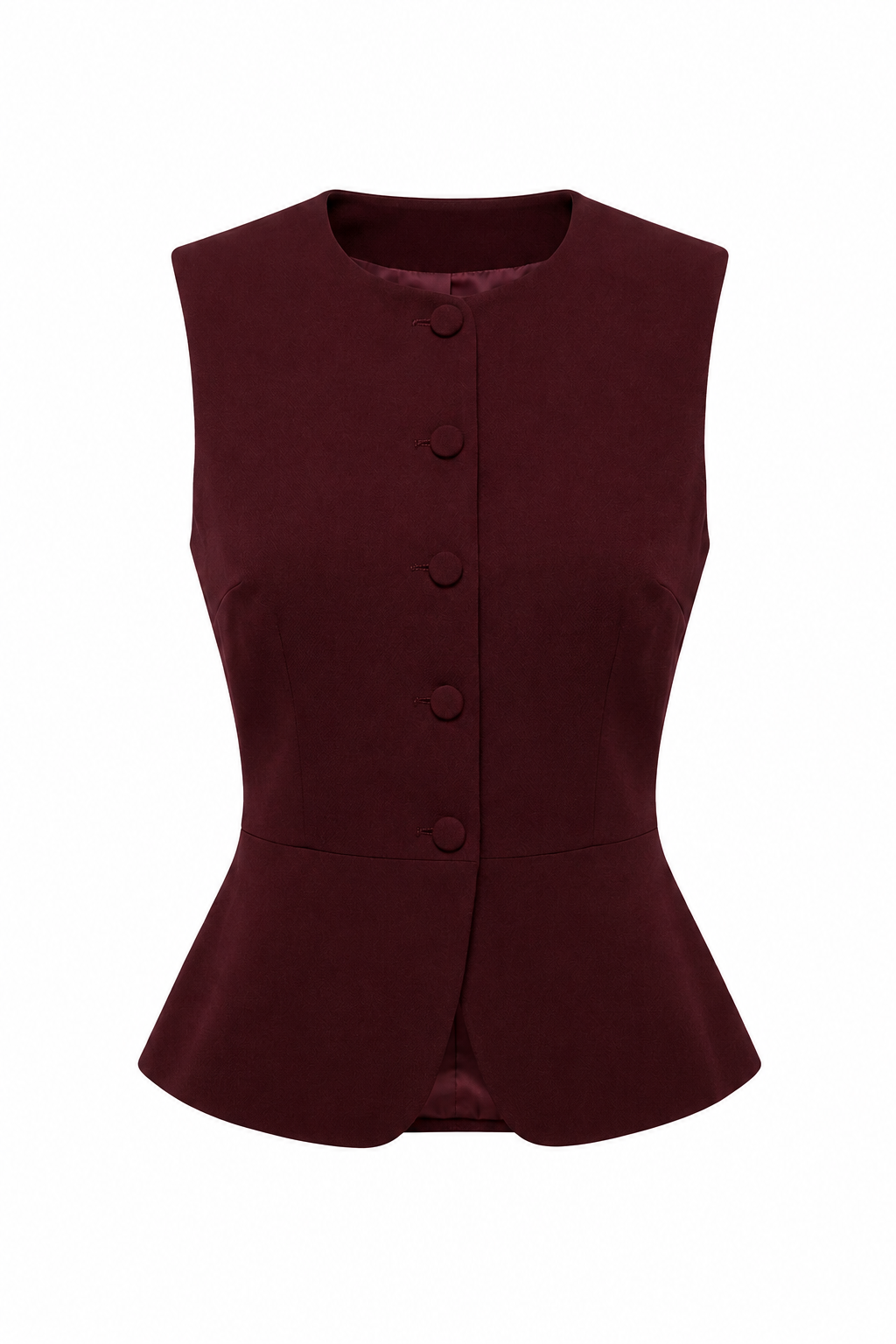 Peplum Button-Up Vest