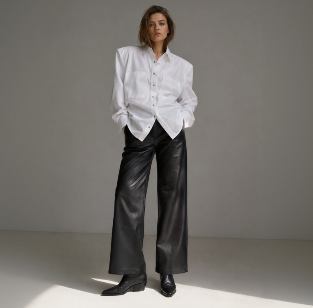 White shirt with shoulders