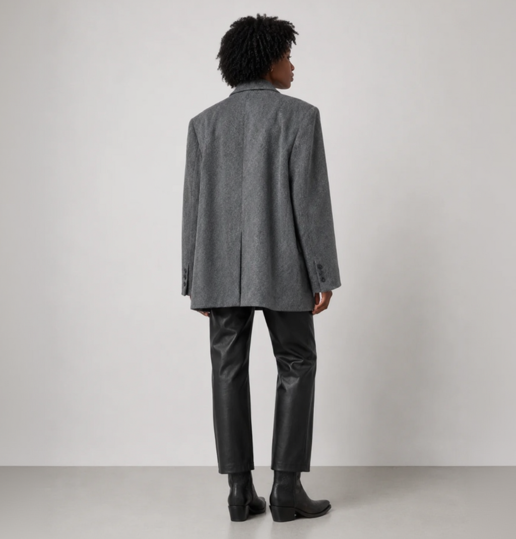 Wool-Blend Oversized Blazer Coat