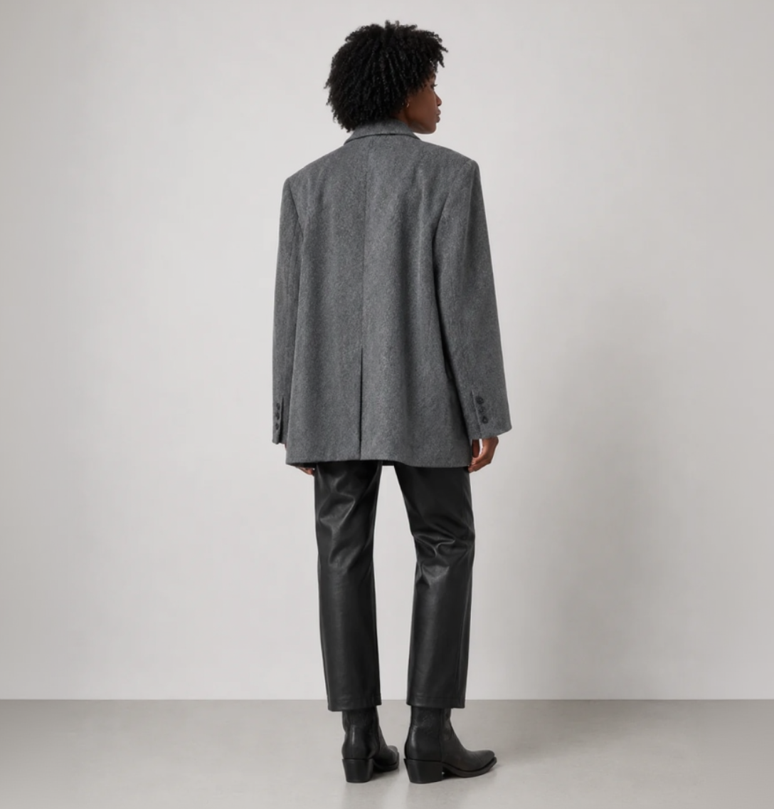 Wool-Blend Oversized Blazer Coat