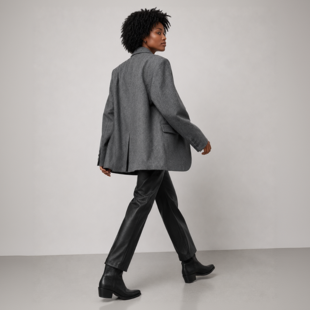 Wool-Blend Oversized Blazer Coat