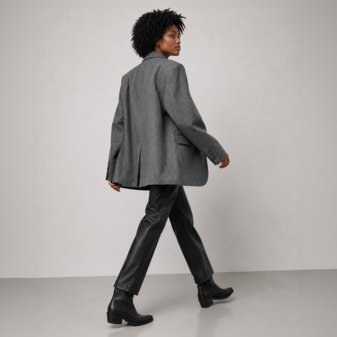 Wool-Blend Oversized Blazer Coat