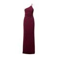 Burgundy Dress Featuring Asymmetrical Pleats