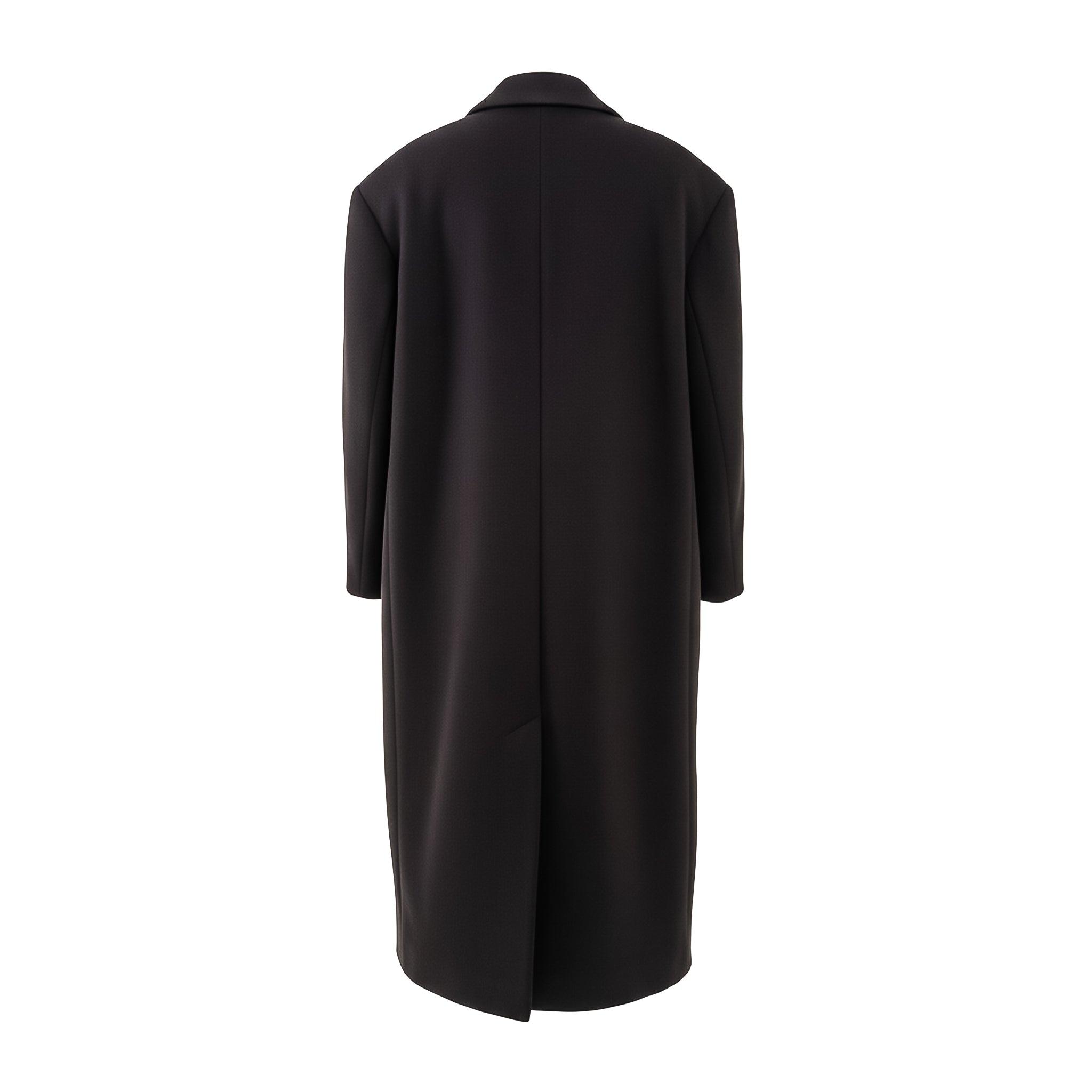 Black Wool Blend Oversized Coat