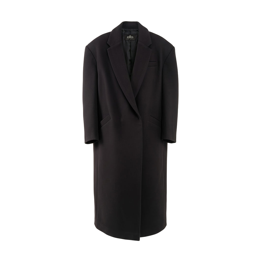 Black Wool Blend Oversized Coat