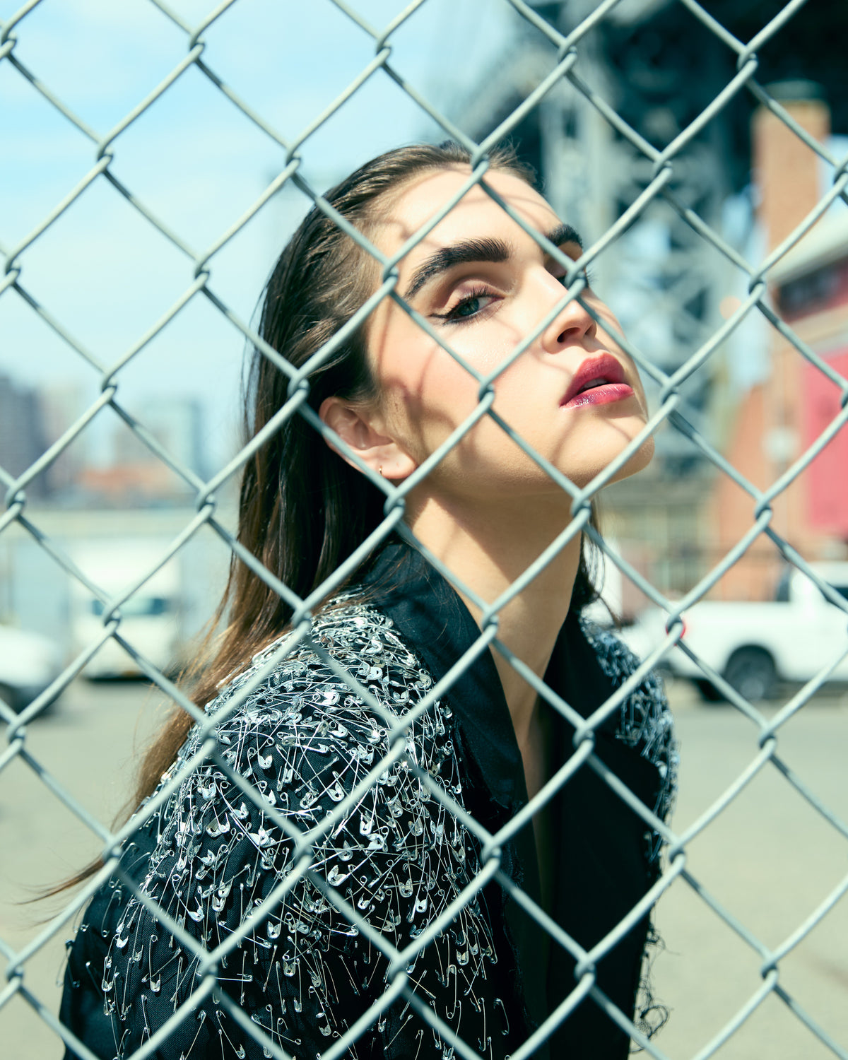 Black Oversized Blazer With Pins